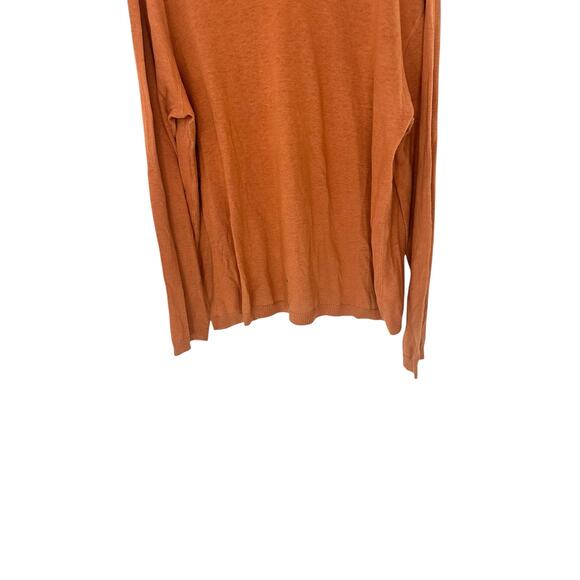 Banana Republic Sweater Men's Orange Silk Linen V-Neck Long Sleeve Knit Large - Picture 5 of 11